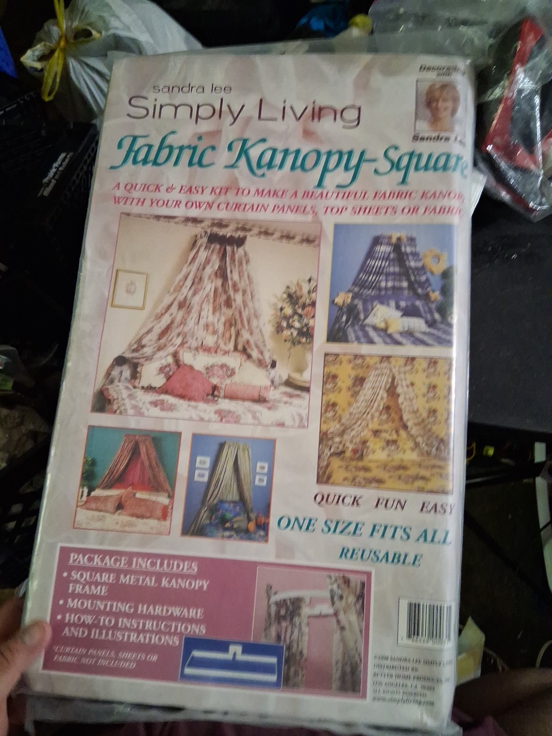 VTG Sandra Lee Simple Living Fabric Canopy Square Curtain Panel Craft No Sew Kit