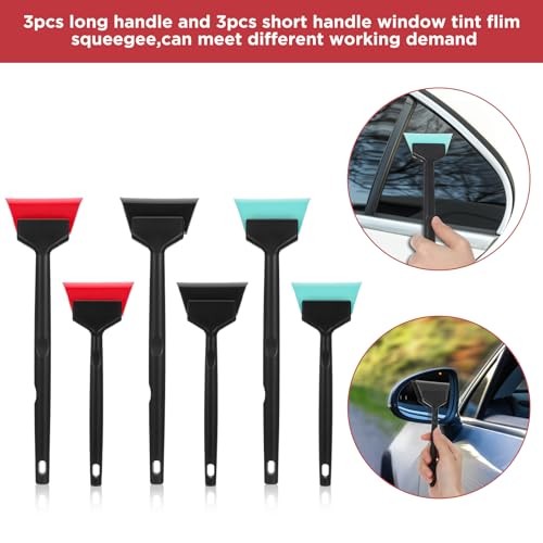 6Pcs Window Tint Tools, Mini Squeegee Kit, Small Quarter Window Tint Squeegee,
