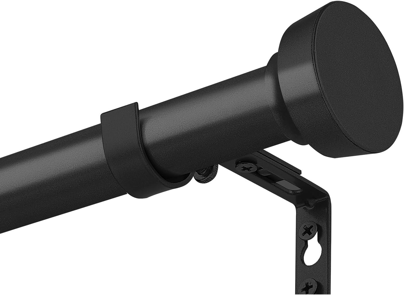 Curtain Rods for Windows 66 to 120 Inch(5.5-10 Feet),Black 1” Diameter Drapery