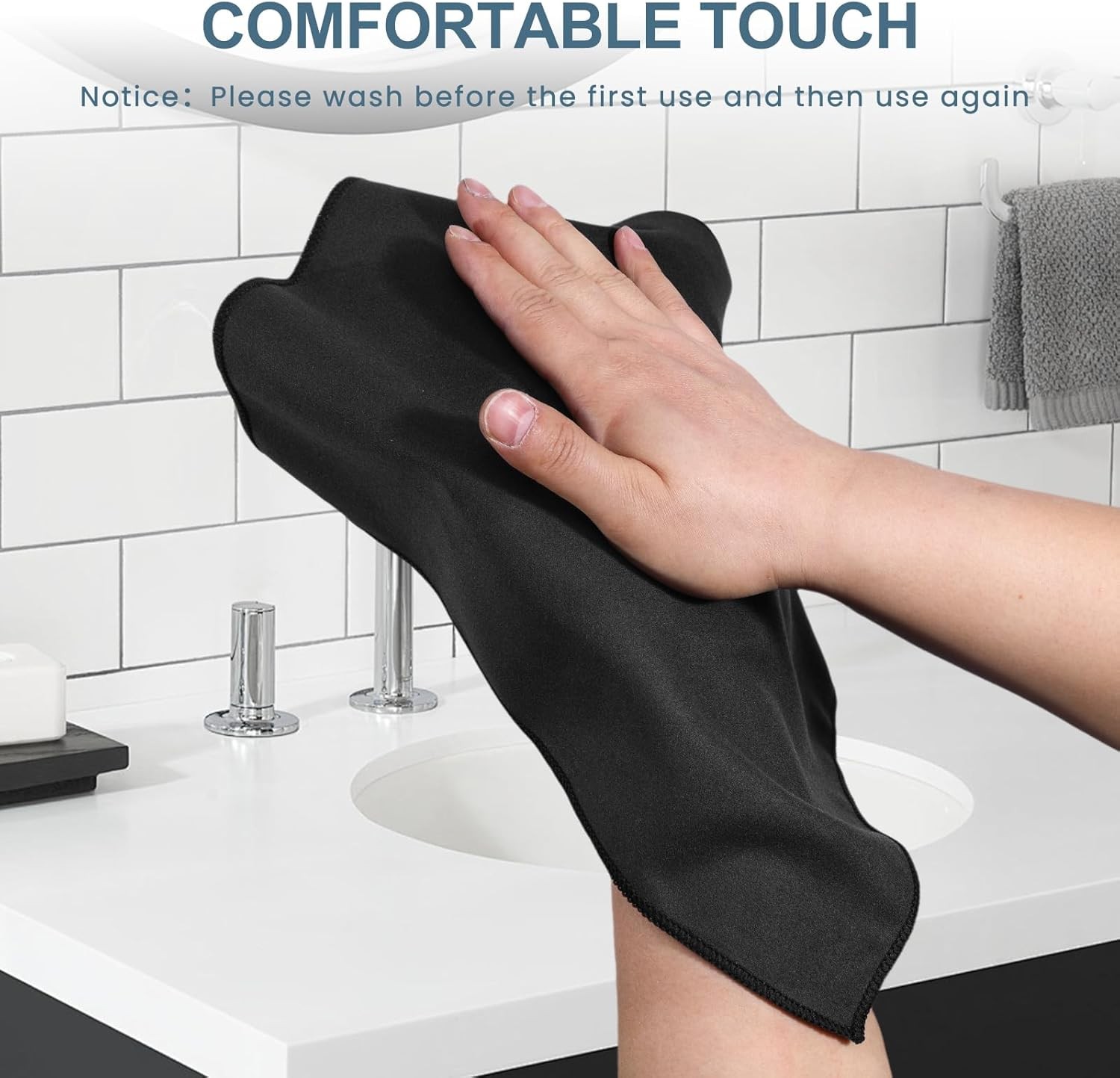 Scotamalone Handkerchiefs for Men Sweat Absorbing Sport Microfiber Black
