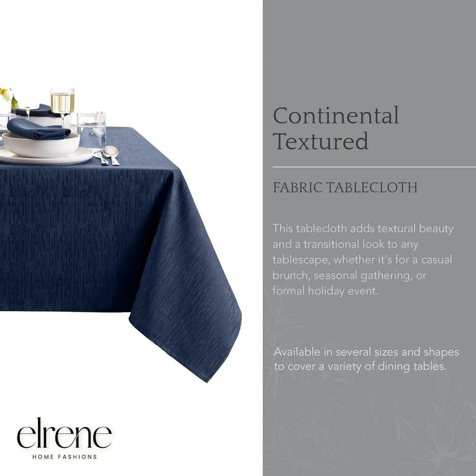 Elrene Home Fashions Continental Solid Texture Water and Stain Resistant Oval Ta