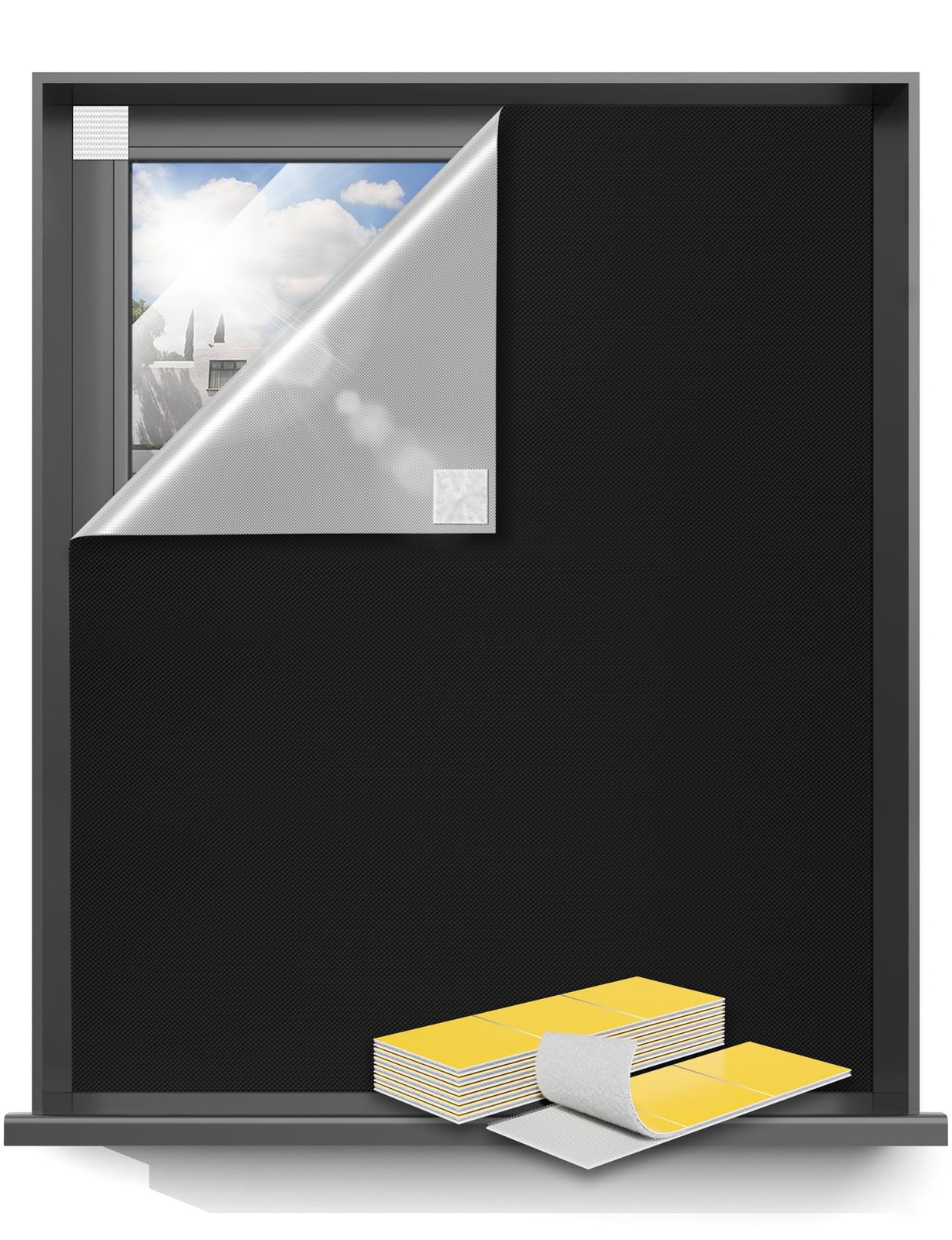 50×59 Inch Thermal Blackout Curtains, Non-Woven Fabric with Hook Loop Fasteners