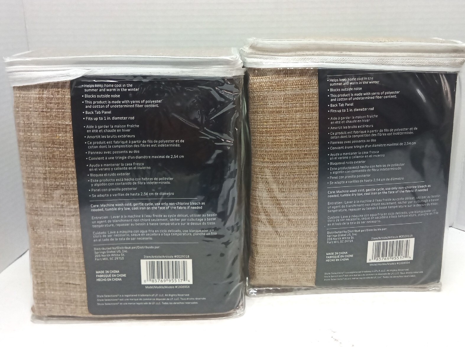 Style Selections Roberta 84″ Thermal Blackout Natural Curtain Panel 0029318 2pk