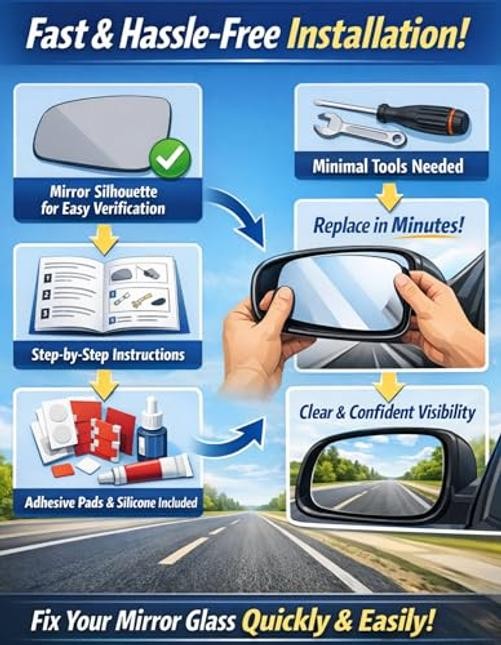 5939 Upper Convex Driver/Passenger Side Foldaway Non-Heated Mirror Glass,