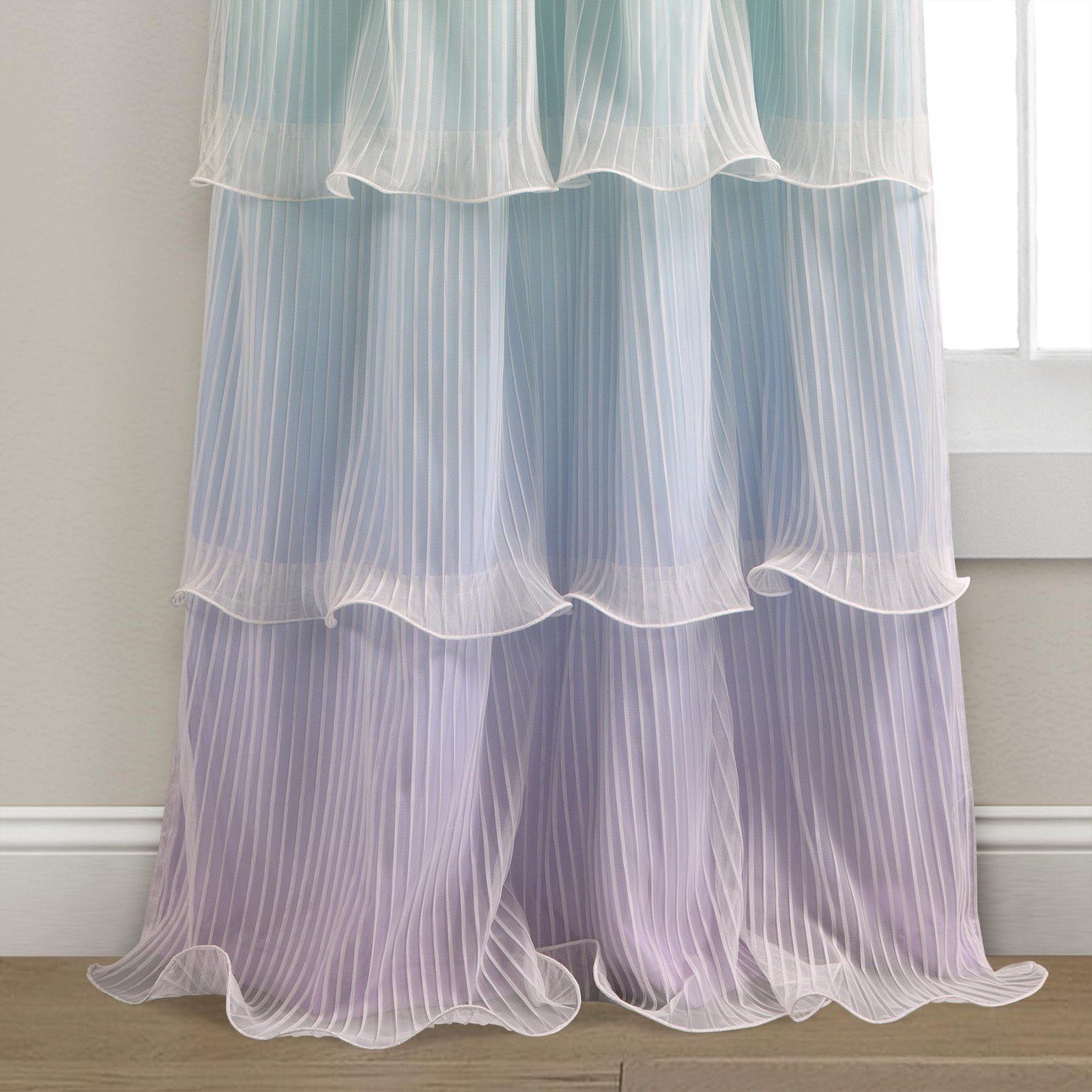 Rainbow Ombre Nerina Light Filtering Window Curtain Panels Pair 36″ W x 84″ L…