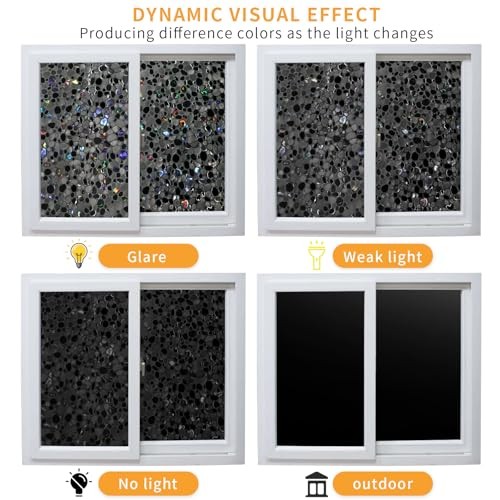 Total Blackout Window Film 17.5 x 78.7 Inch Pebble Pattern – Total Black
