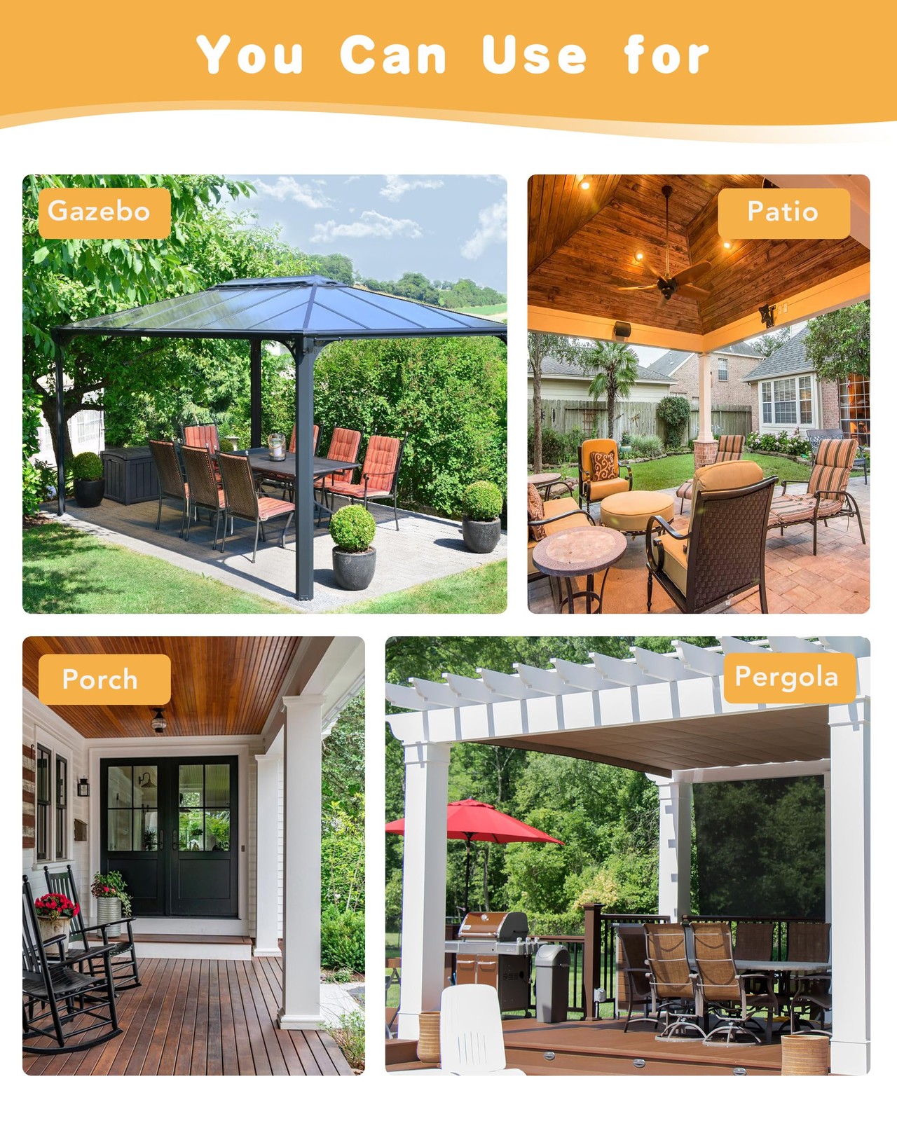 Best HolidayIdeas Outdoor Curtains for Patio Waterproof 4 Panels – 54 x 84 Inch