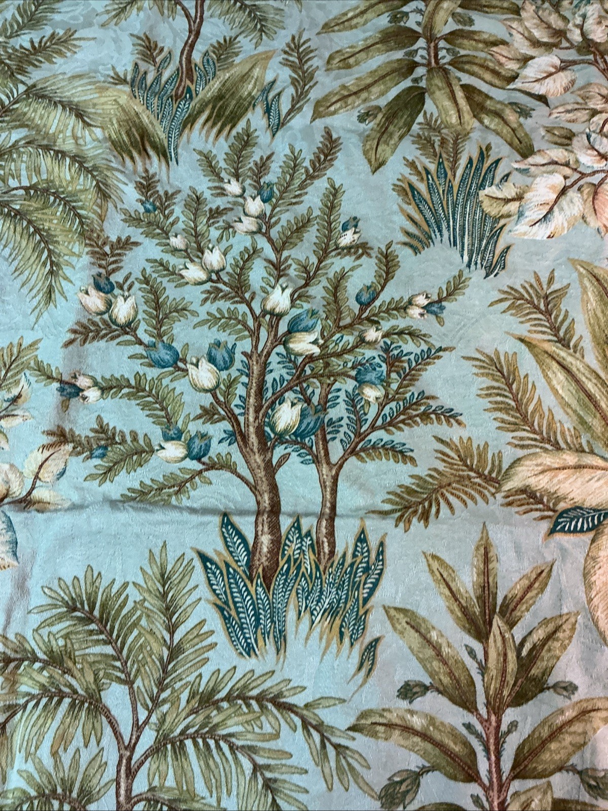 Lovely tropical theme pale turquoise Blue lined curtain panel/drape Tommy Bahama