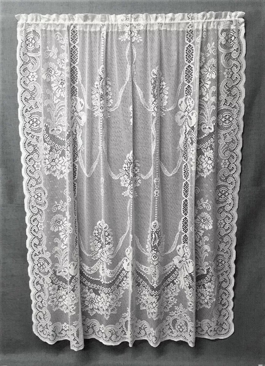 Classic Ayshire White Cotton Blend Lace Window Panel 60″ x 84″ Livingroom Bedrm