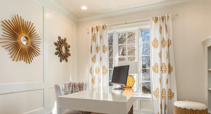 Ballard Designs Bingham Damask Drapes Set 2 Tuscan Gold 50x 84 Curtains More+