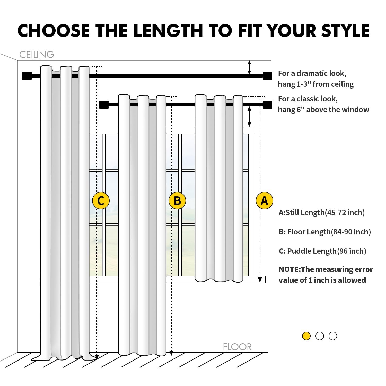 MIULEE Blackout Curtains for Bedroom Living 40″W x 84″L (Pack of 2), Black