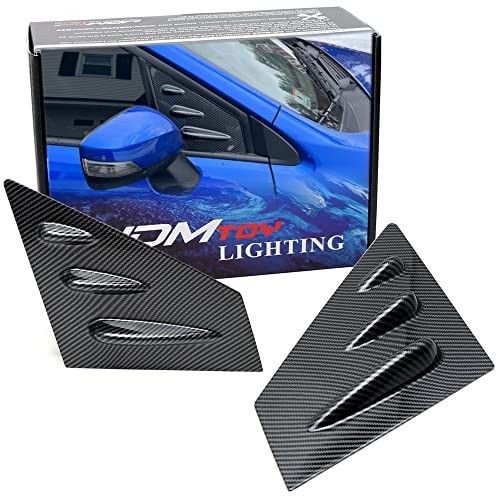 Gloss Black Carbon Fiber Front Quarter Window Louvers for 2015-2021 Subaru WRX/S