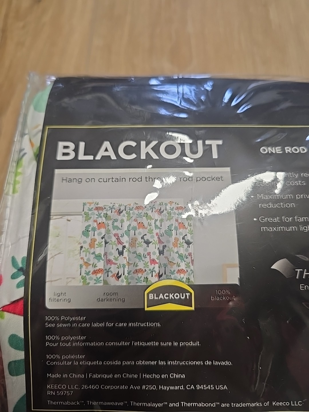 Eclipse Black Out One Rod Pocket Panel Dino Curtains (42″ X 84″)