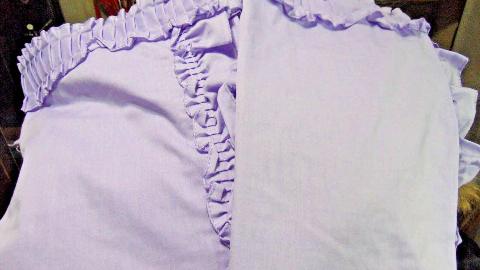 3 Panels VTG Sears Cafe Style Curtains Lavender 44″