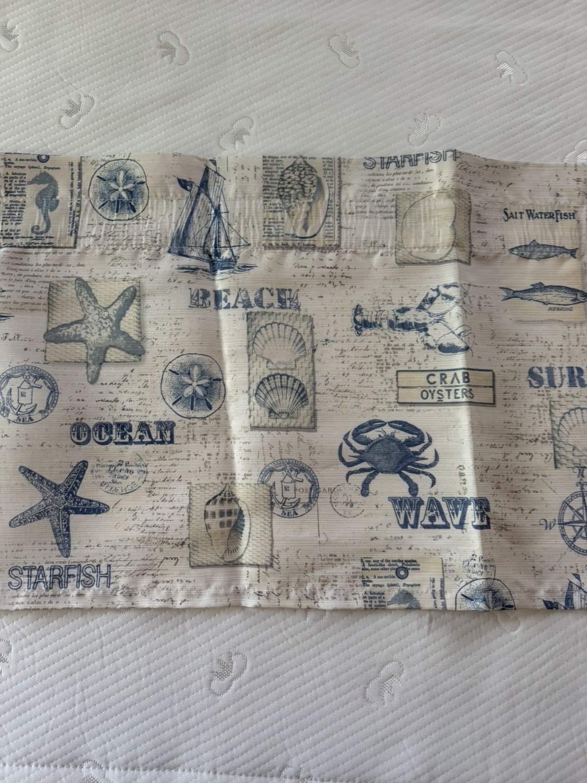 1PC WINDOW CURTAIN VALANCE 60” x 13” nautical starfish beach theme pocket rod