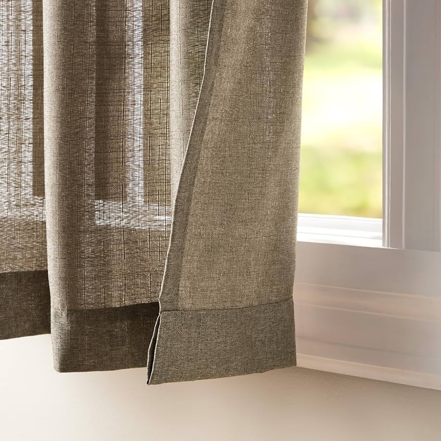 Loha Cafe Solid Light Filtering Grommet Top Curtain, 54 In. W X 96 In. L