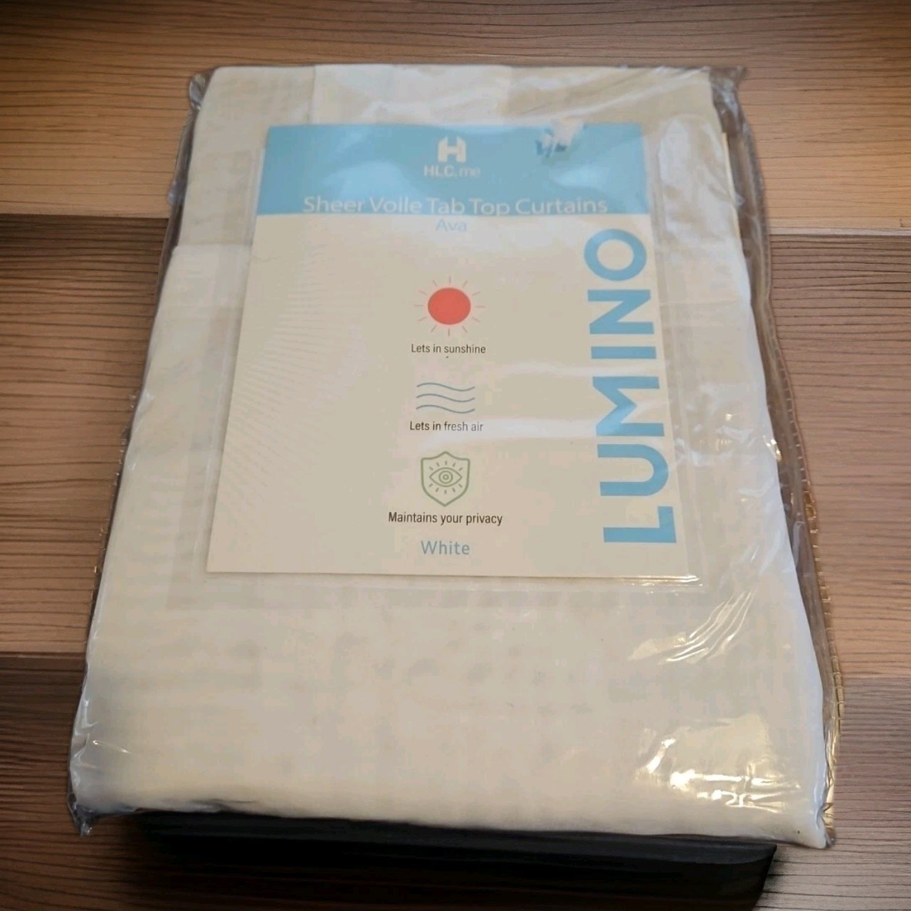 HLC Me Lumino Sheer Voile Tab Top Curtain Set Of 2 New