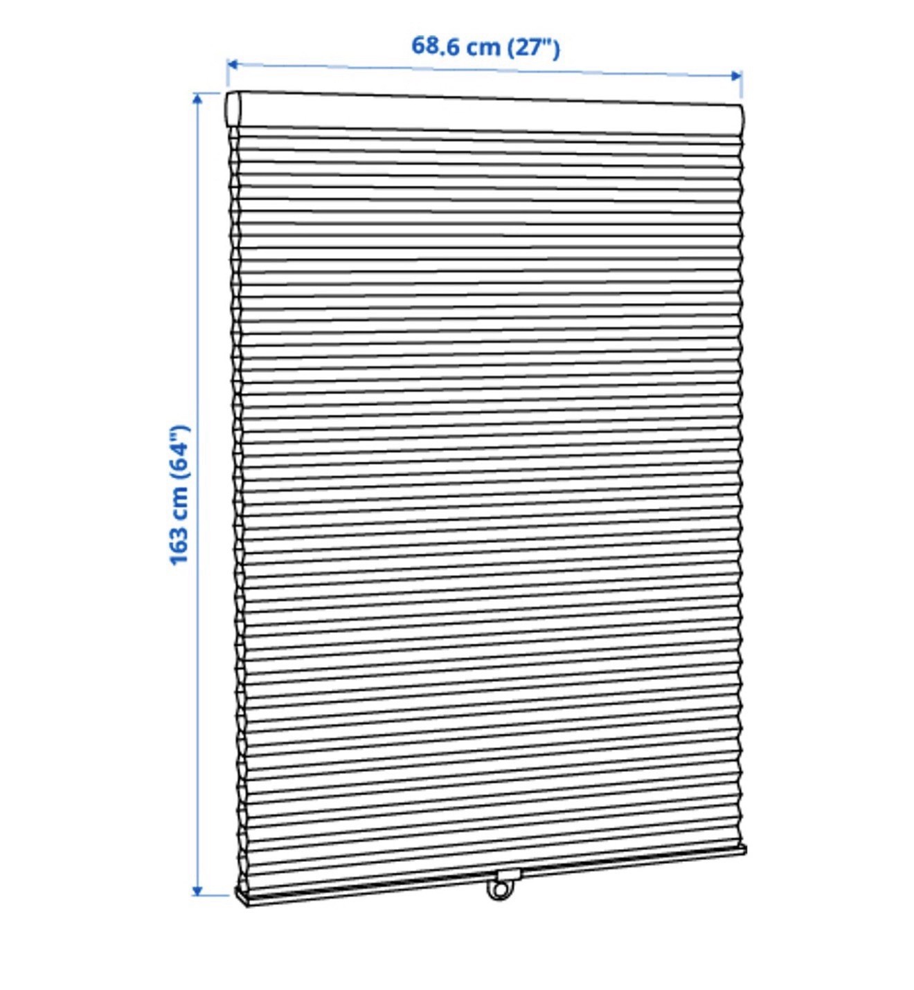 HOPPVALS Cellular blind, white, 27×64″, Used