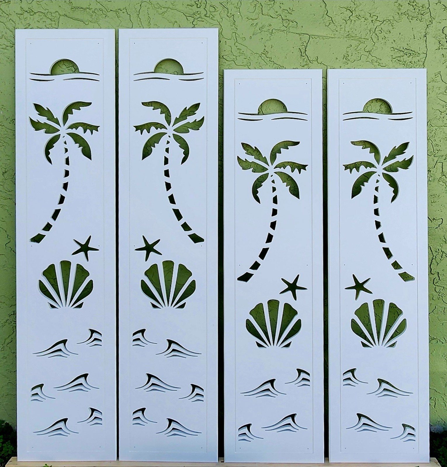 Decorative Window Shutters, Seashell Design, Sold in Pair of 2 shutters