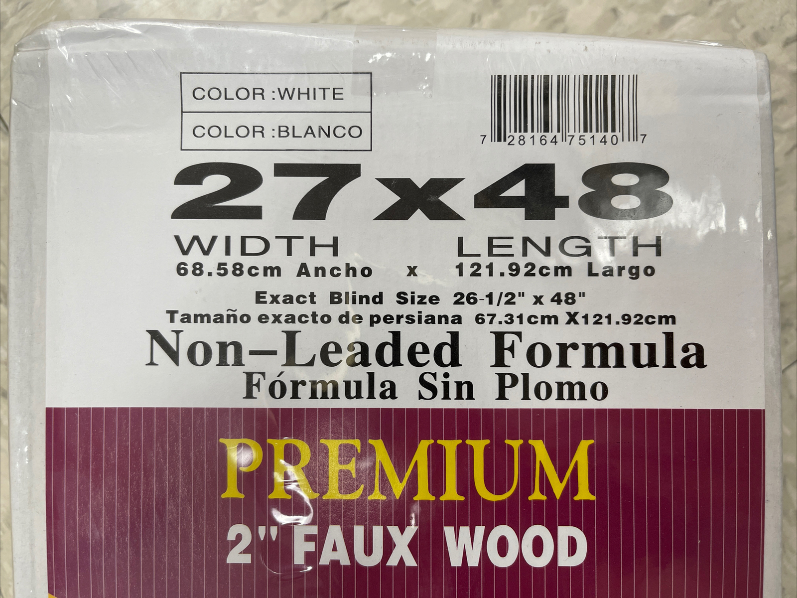 2-Inch Faux Wood, Premium Window Blinds White 27X48