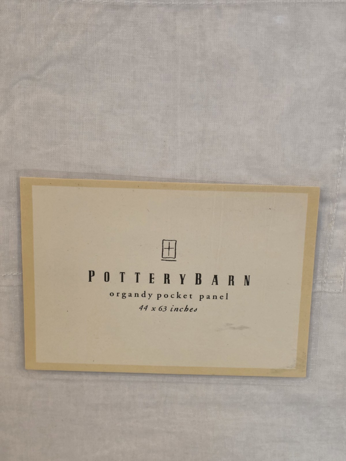 Pottery Barn Sheer Organdy Pocket Panel Curtain White 44x63in Art Backdrop New