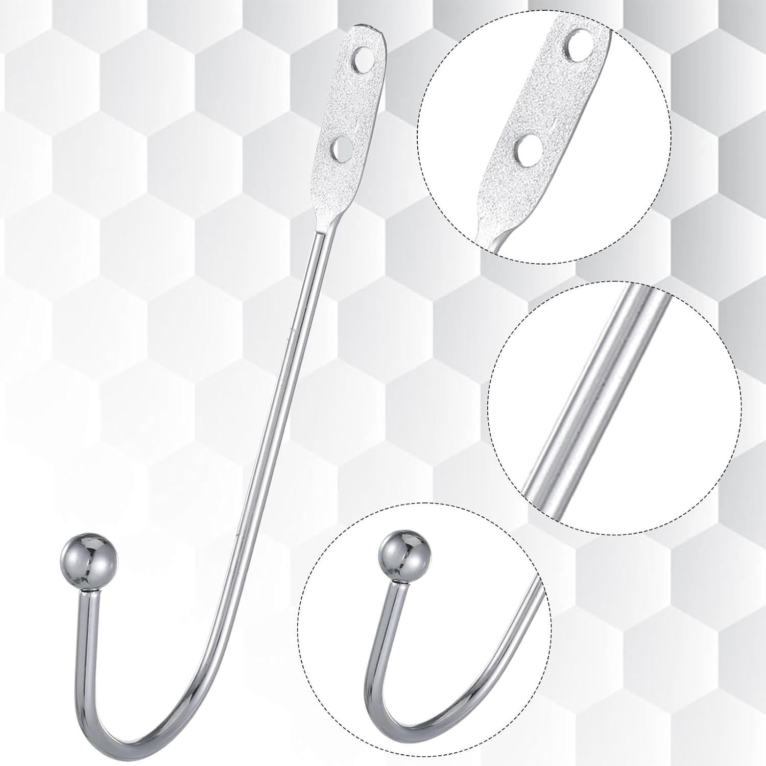 8 Pcs Metal Curtain Holdbacks, Curtain Tiebacks Wall Mounted Curtains Hooks Deco