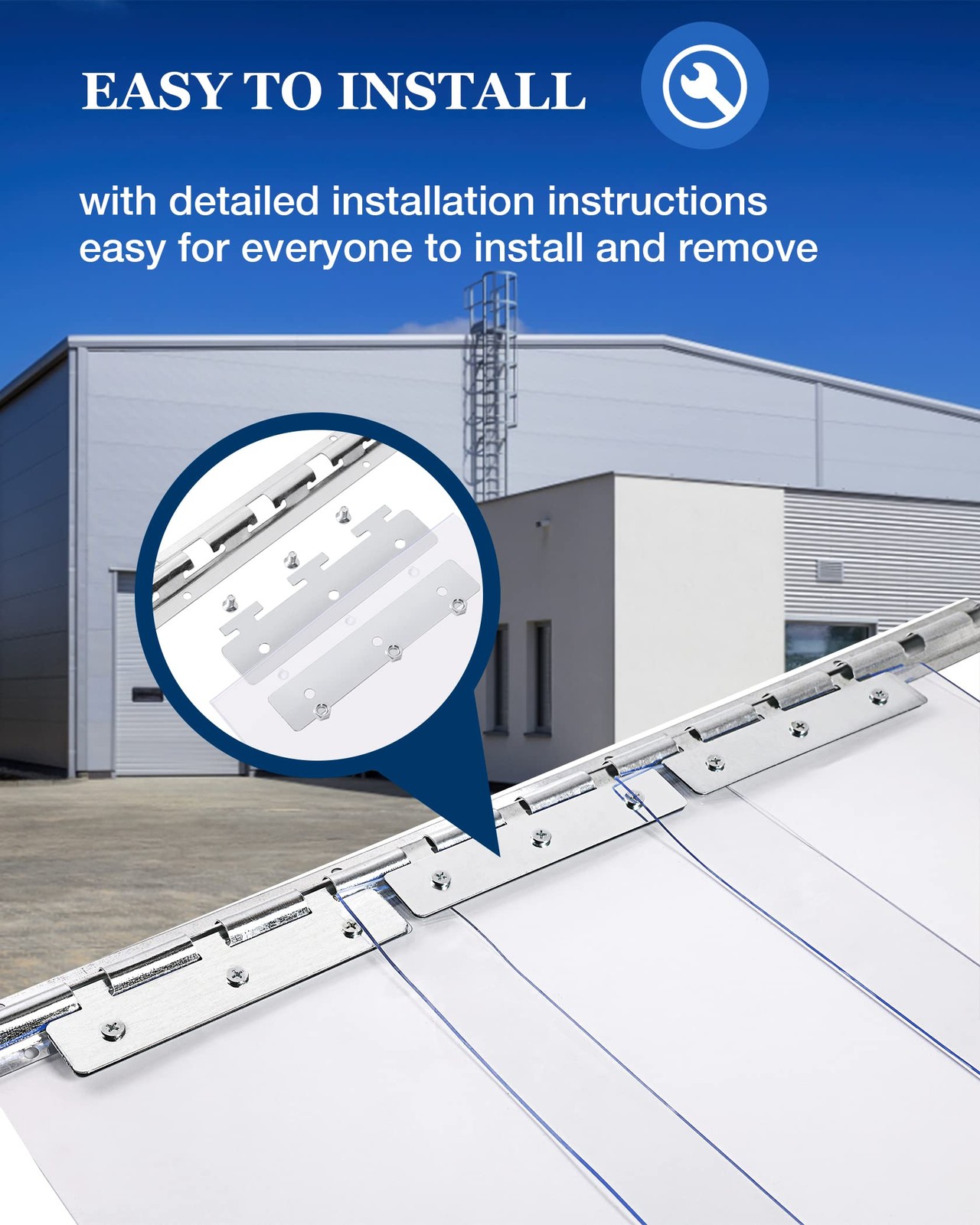 Ezcasch W4′ X H7′ Vinyl Strips 0.08 Inch Thickness, 8PCS Door PVC Strip Curta…