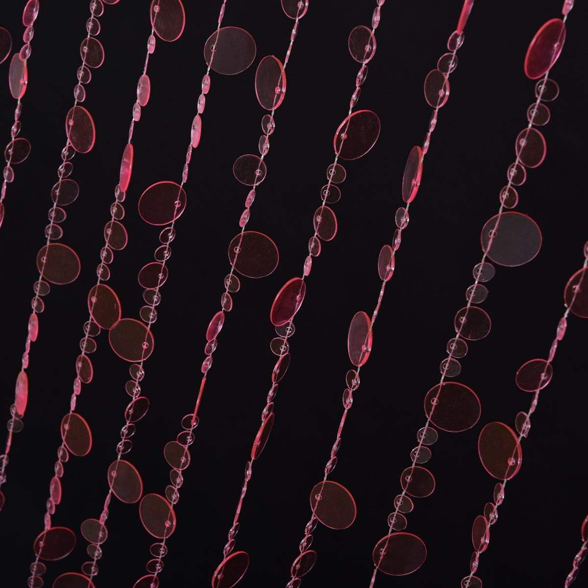 Pink Iridescent Bubble Beaded Curtains for Doorway & Party Decor 3ft x 6ft