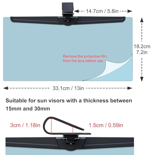 Sun Visor Extender for Cars, Polarized Car Visor Extender Sun Large(1 Pack)