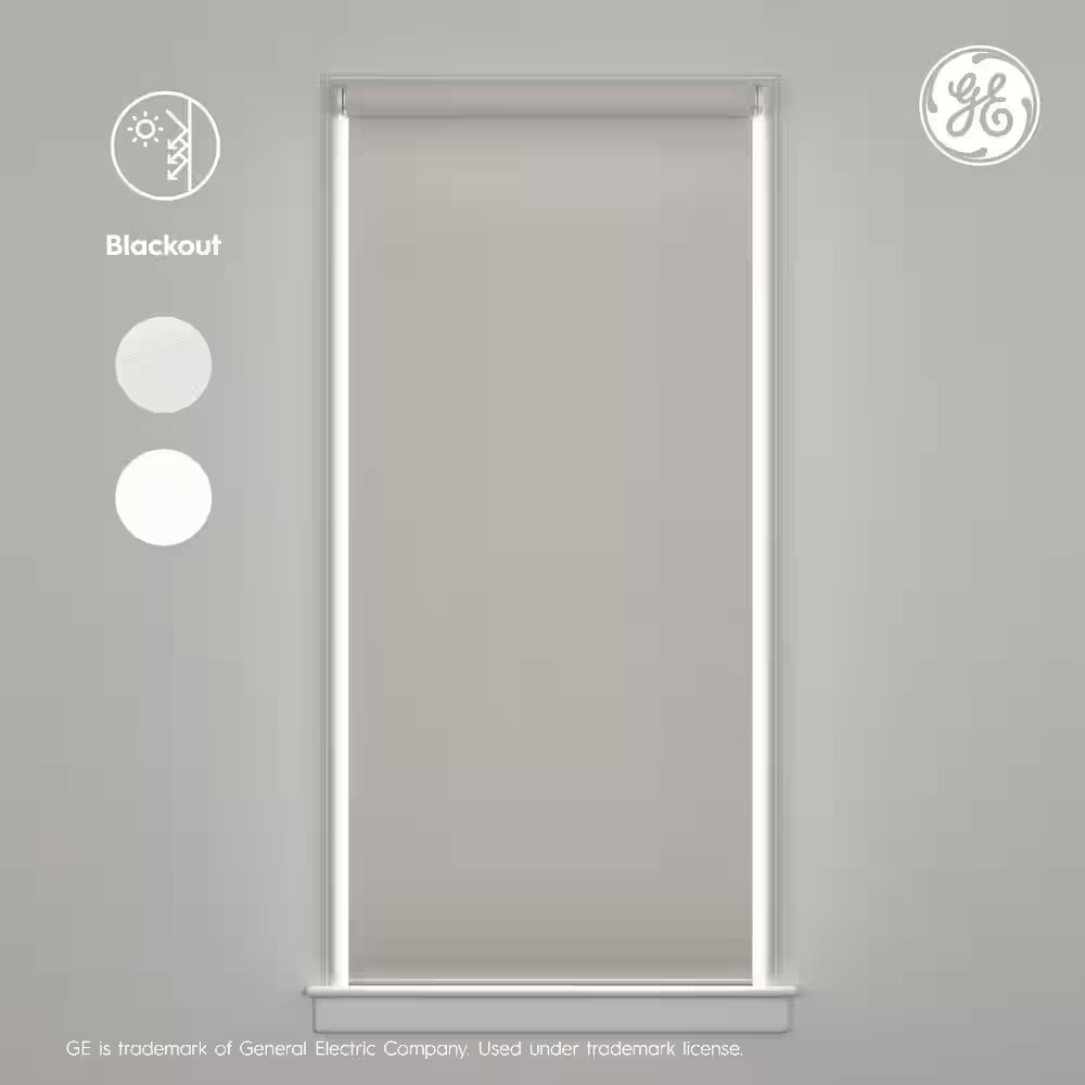 Smart Shade Motorized Window Blind, White Trim, Blackout White Fabric, 38 In. W