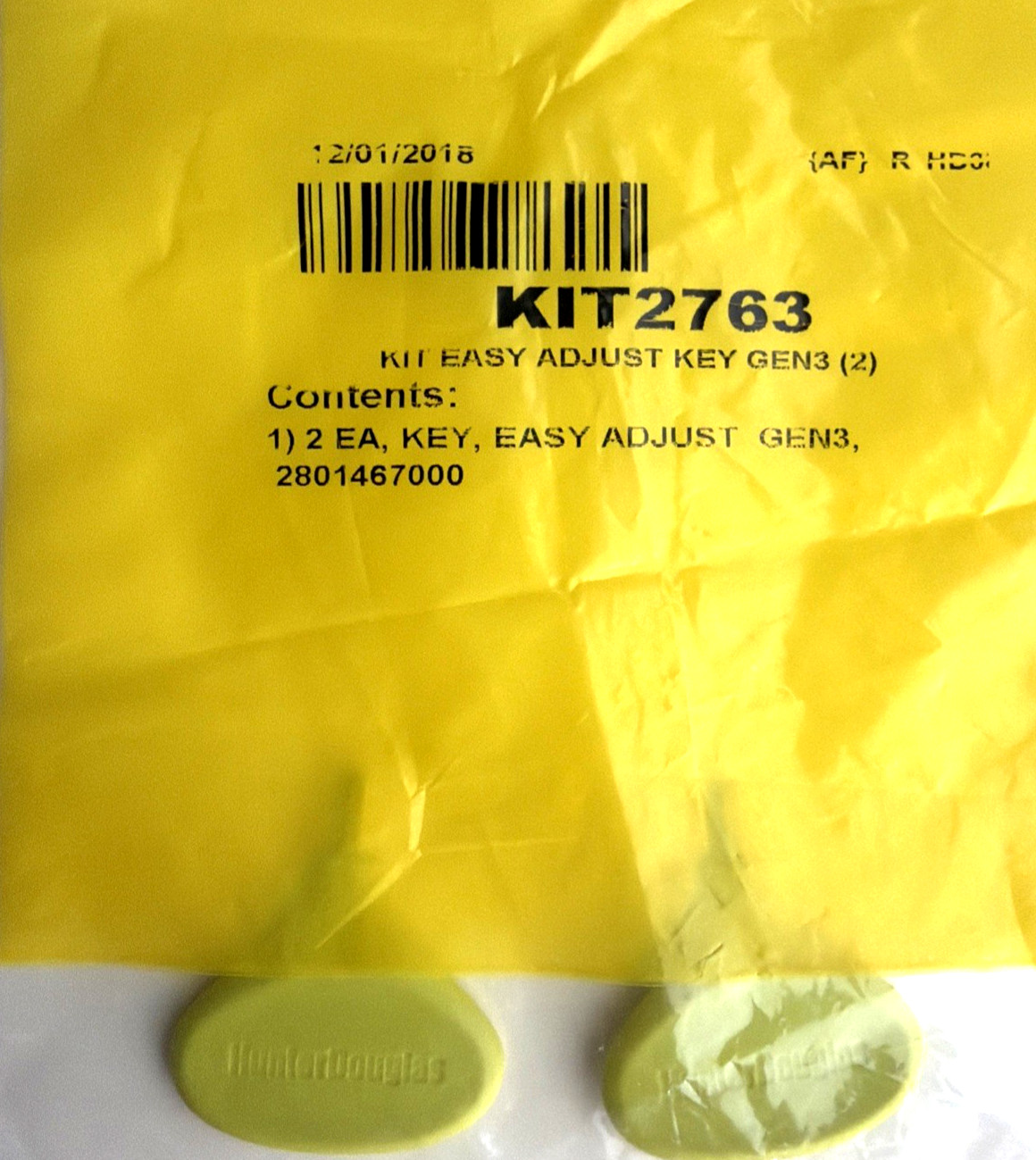 HUNTER DOUGLAS . KIT 2763 EASY ADJUST KEY GEN3 ( 2 keys ) 2801467000 – NEW-