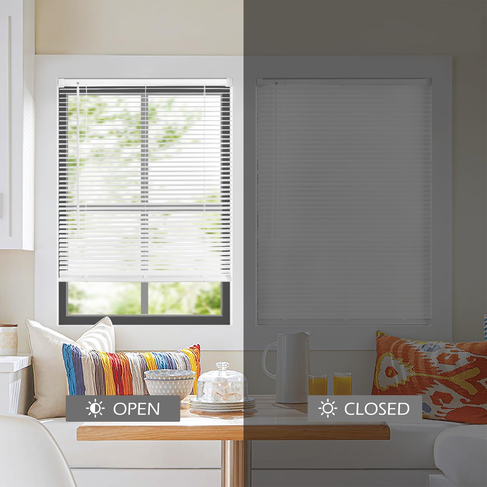 Cordless 1″ Vinyl Mini Blinds, 23″ W x 36″ H, White