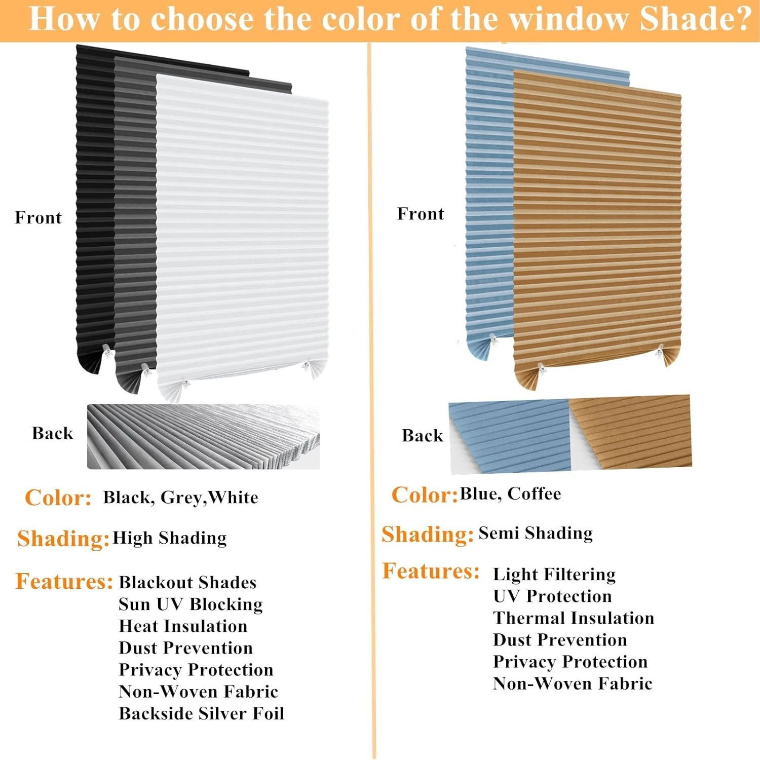 Blackout Blinds for Windows – Temporary Self Adhesive Blinds, No Drill Required