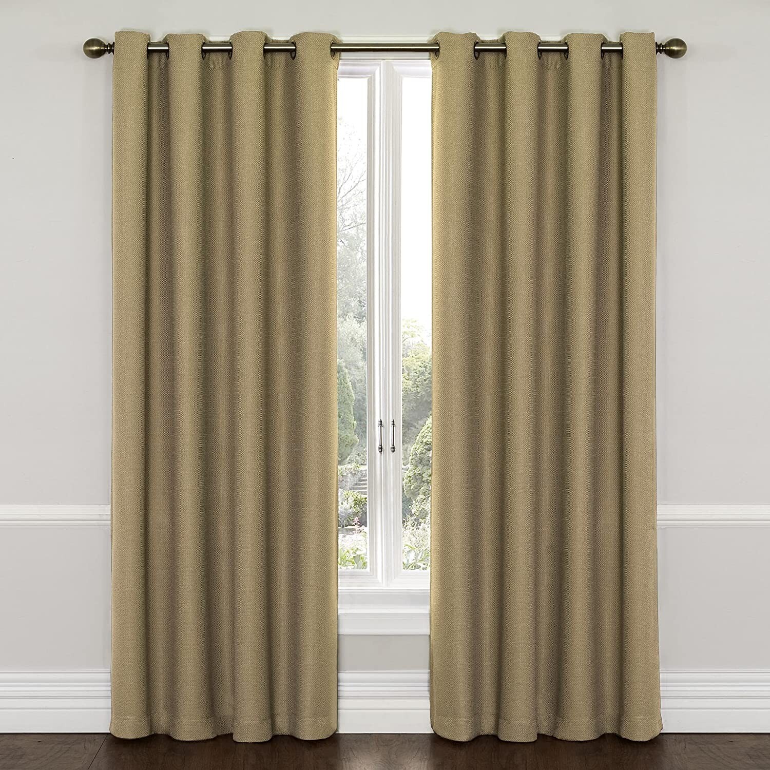 ECLIPSE Wyndham Thermal Insulated Single Panel Grommet Latte Color – 52” x 84”