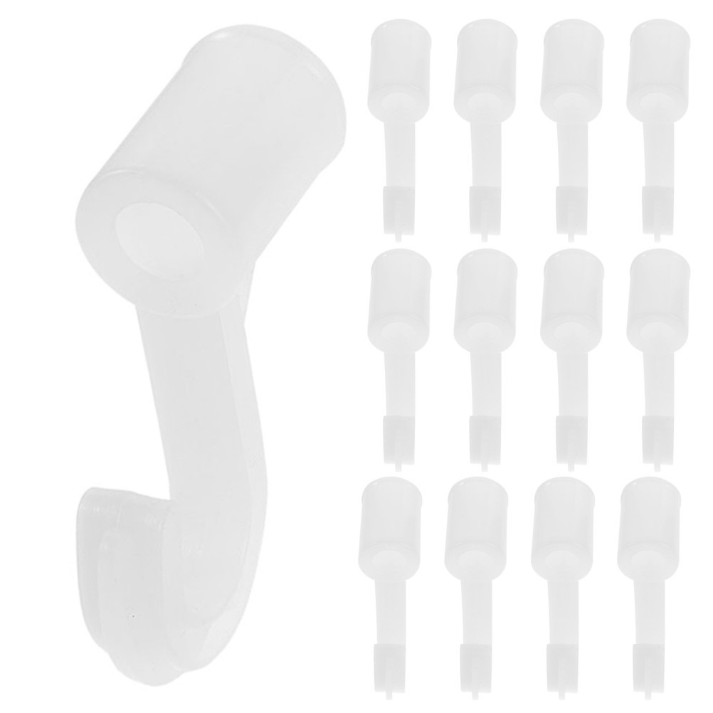 15Pcs Plastic Closet Hanging Rod Support Hooks White for Wardrobe Organization