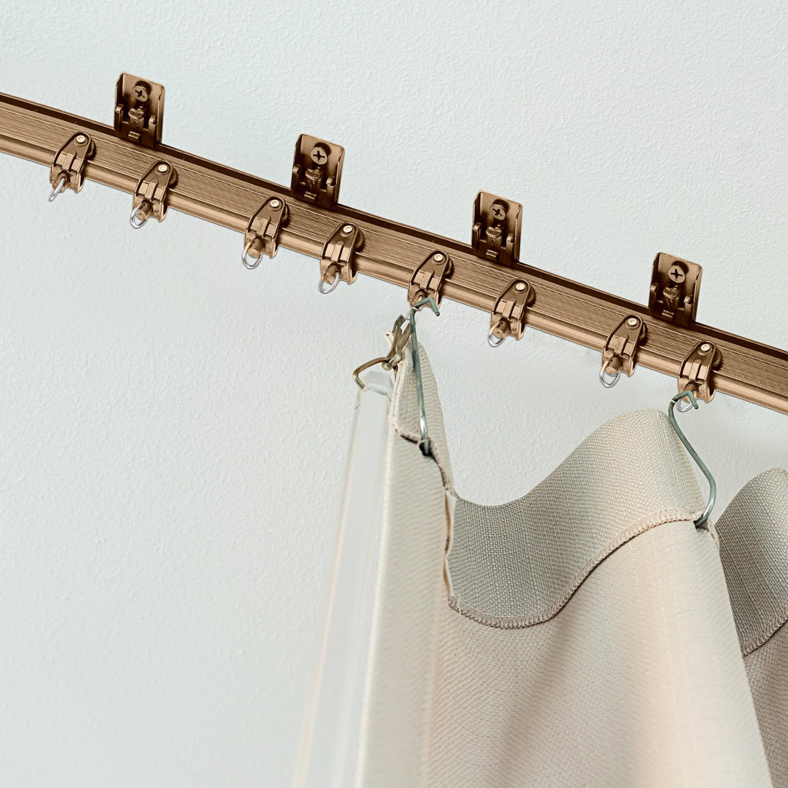 Jetec Curtain Tracks Ceiling Flexible Curtain Track Bendable Rail Curved Wall