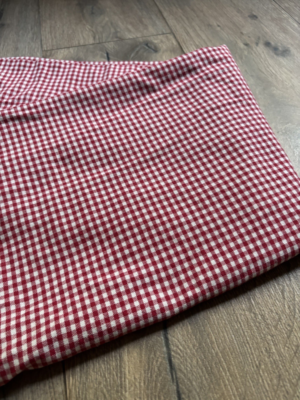 Pottery Barn Kids Red Gingham Curtain Panel 44×84 Cotton Window Drape Cottage