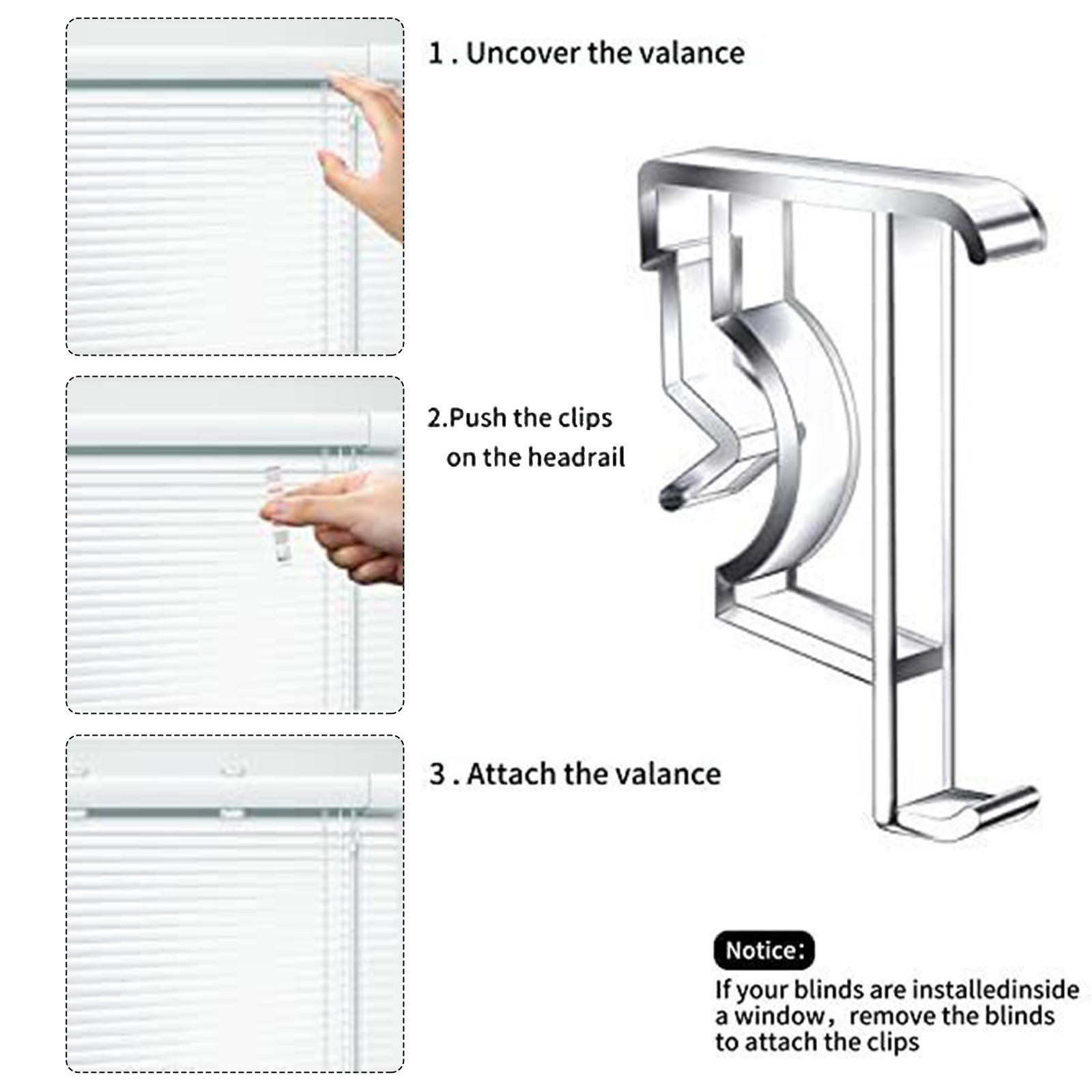 Curtain Clips Plastic Retainer Holder Clip For Blind Valance For Most Blinds