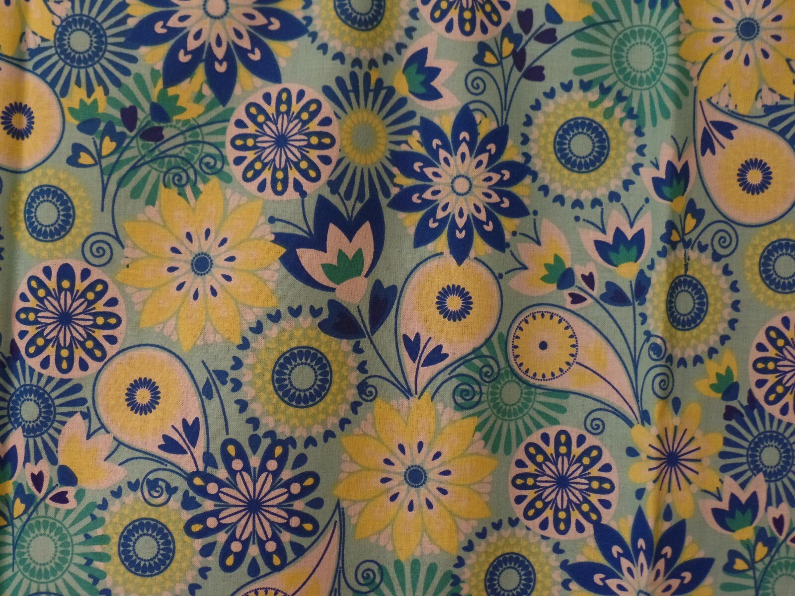 Contemporary Round, Fancy Flowers, Paisley, Aqua Blue, Handmade Window VALANCES