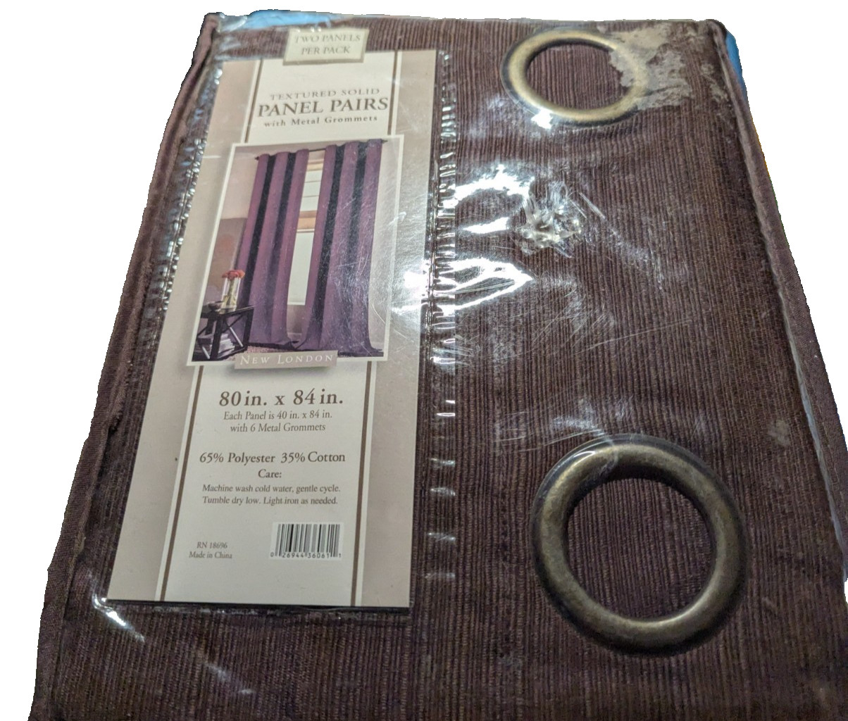 Unbranded textured solid panel pairs with metal grommets maroon 84″ x 84″ NIB