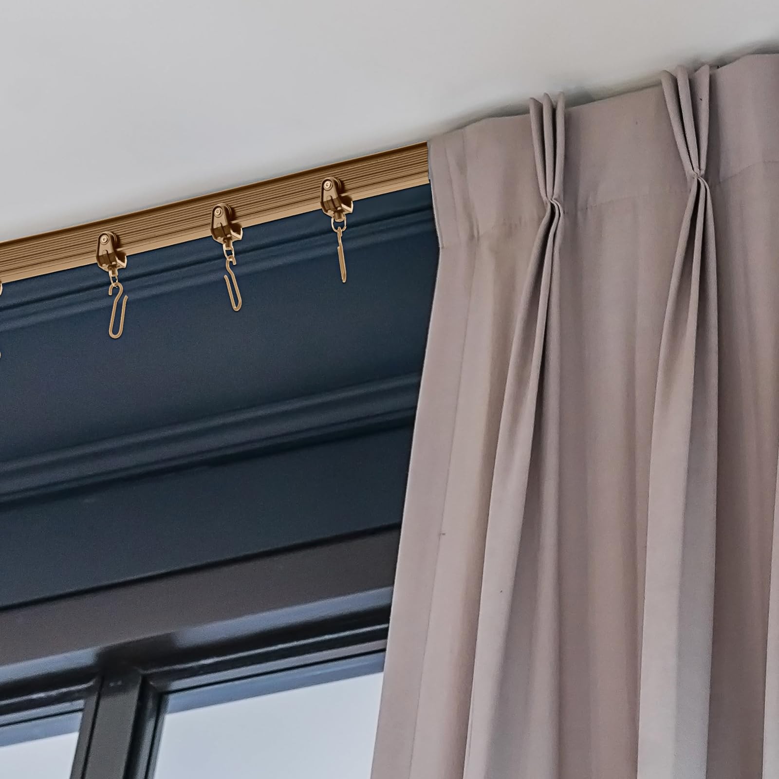 Jetec Curtain Tracks Ceiling Flexible Curtain Track Bendable Rail Curved Wall