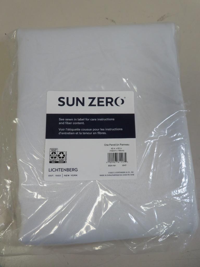 Sun Zero Bergen Theater Grade White 63 in. L x 40 in. W Blackout Curtain Panel