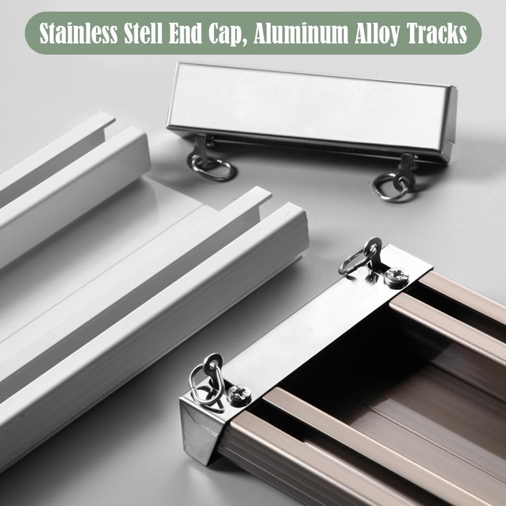 (2- pack) Z-line Heavy-Duty Curtain Track Ceiling Mounting (White 6.6ft) x 2