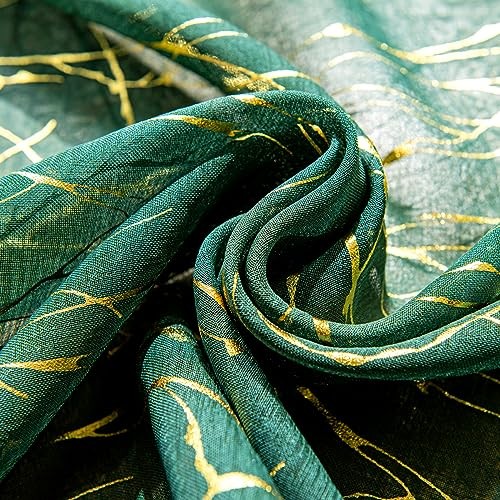 Emerald Green Sheer Curtains 96 52″W x 96″L (Pack of 2) Gold and Emerald Green