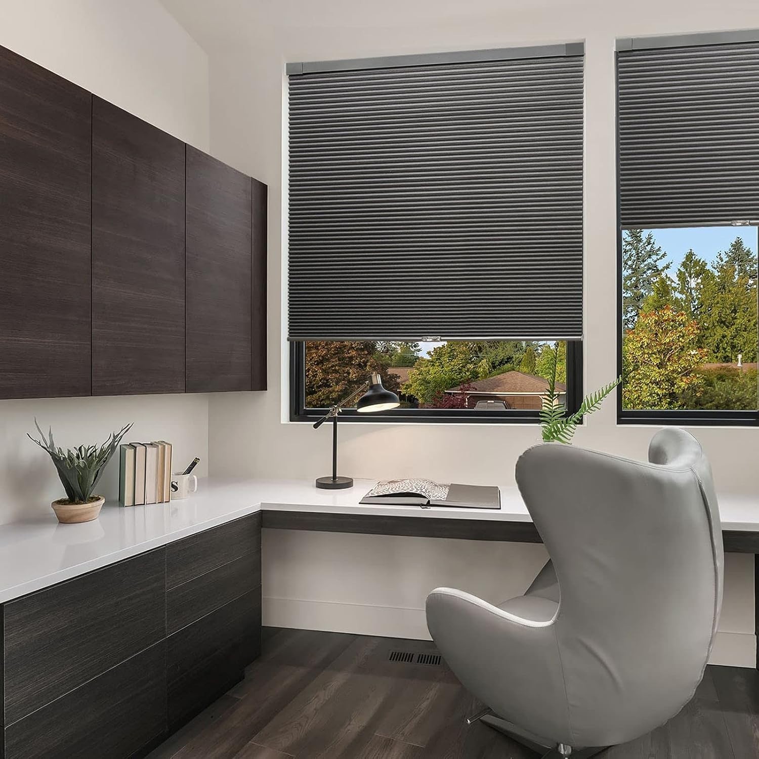 LazBlinds Cordless Cellular Shades, No Tools No Drill Blackout Honeycomb Shades