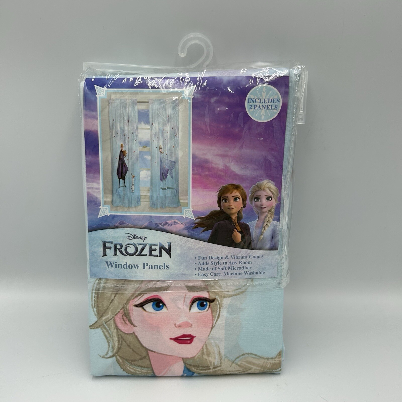 Disney Frozen Kids Bedroom Window Curtain Set, 2 Panels, 63″ Length