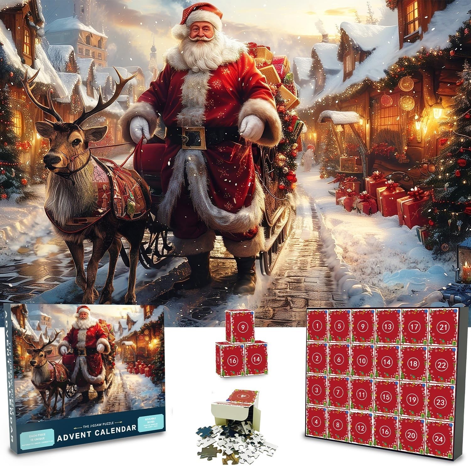 Christmas Advent Calendar Puzzle 1008pc 24 Days Premium Gift Kids Adults