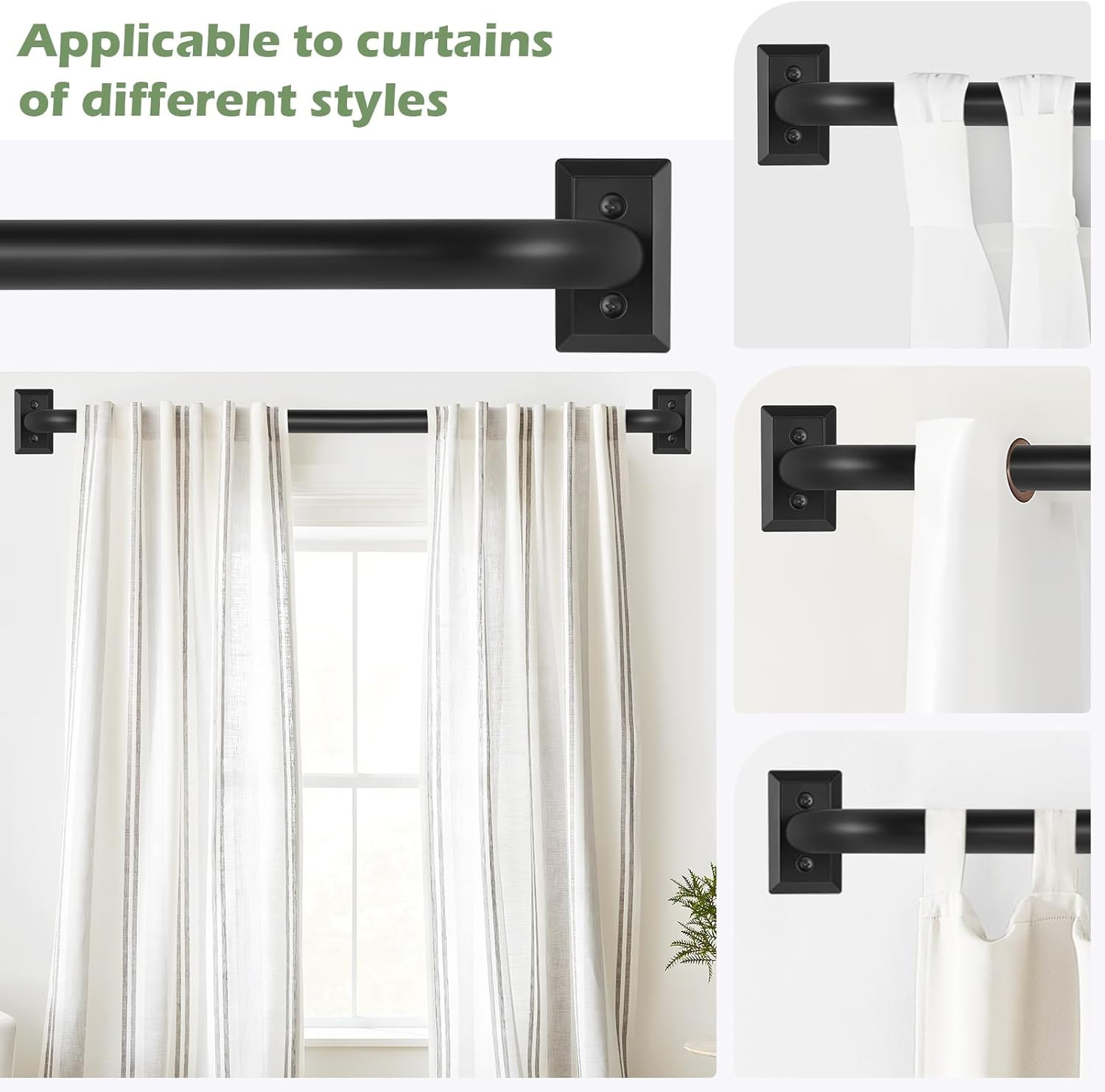 Wrap Around Curtain Rod 28 to 48 Inch Adjustable Blackout Curved Rod