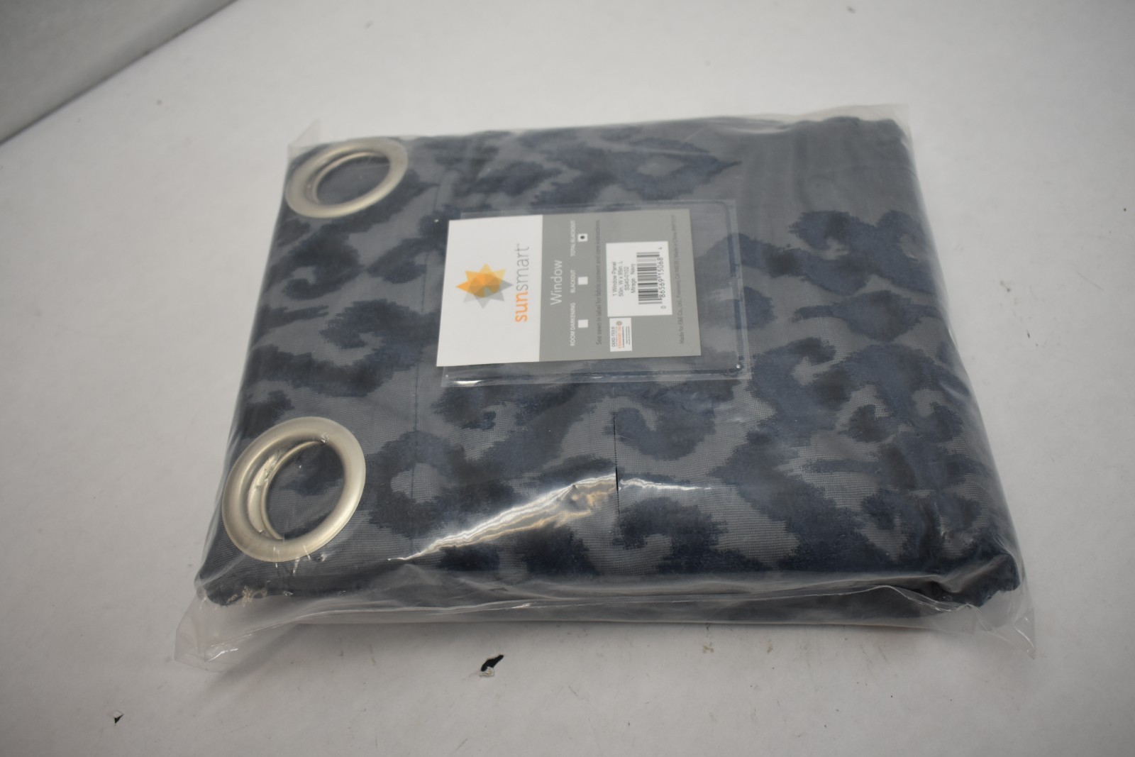 SunSmart Mirage Knitted Jacquard Damask Total Blackout Grommet Top Curtain