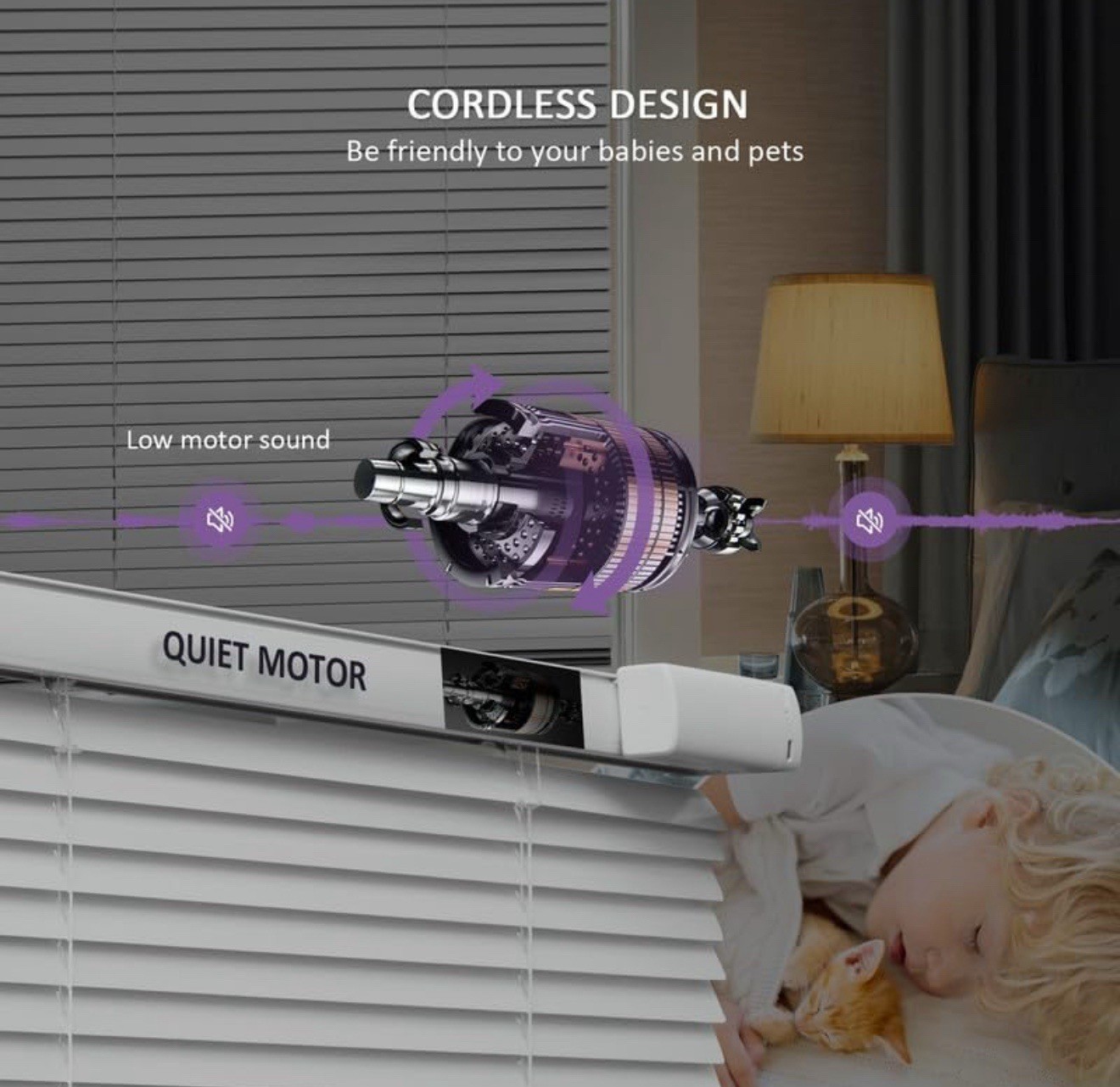 Motorized Smart Blinds Remote Control Solar Power Cordless 45” W x 54” H Silver